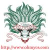 Serpentine Dragon Head Embroidery Design