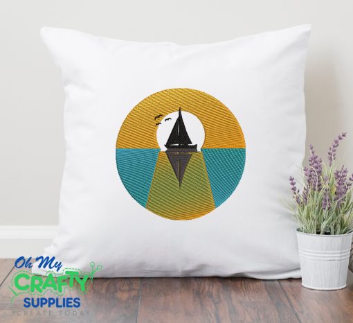 Shadow Boat Embroidery Design