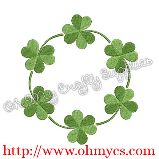 Shamrock Monogram Frame Embroidery Design