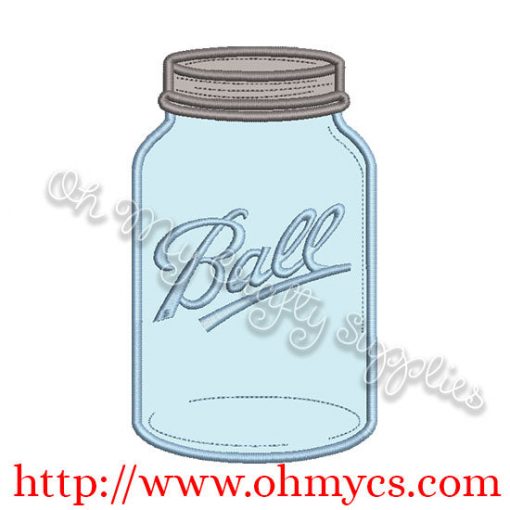 Single Canning Jar Applique Design