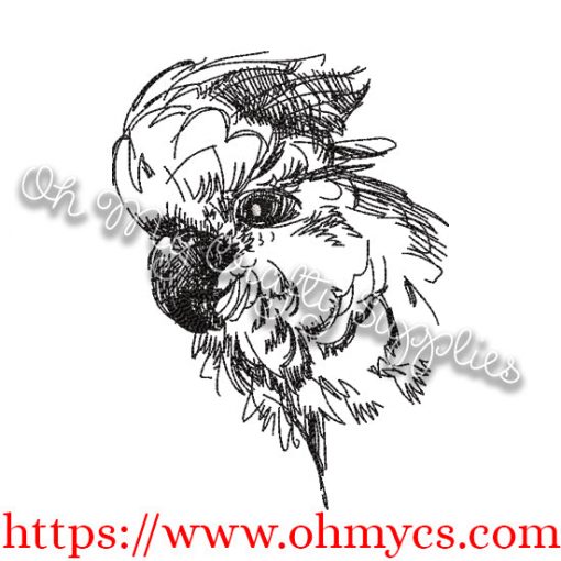 Sketch Cockatoo Embroidery Design