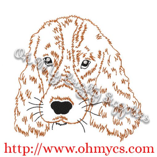 Sketch Cocker Spaniel Embroidery Design