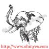 Sketch Elephant Embroidery Design