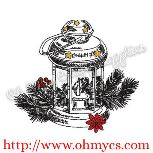 Sketch Lantern Embroidery Design