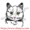 Sketch Meow Cat Embroidery Design