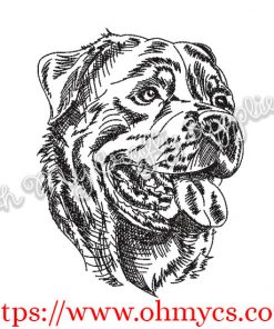 Sketch Rottweiler Embroidery Design