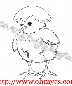 Sketch of a Baby Chick Embroidery Design