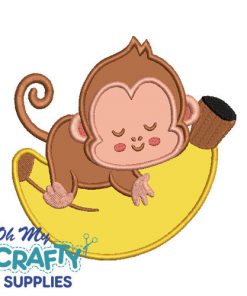 Sleeping Monkey Applique Design