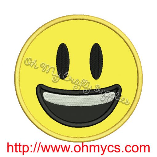 Smiley Emoji Applique Design