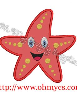 Smiling Starfish Embroidery Applique