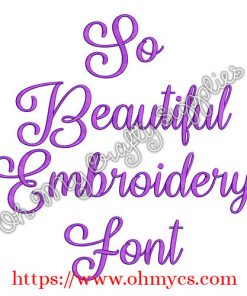 So Beautiful Embroidery Font (BX Included)