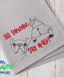 Did someone say walk? Pug Dog Embroidery Design