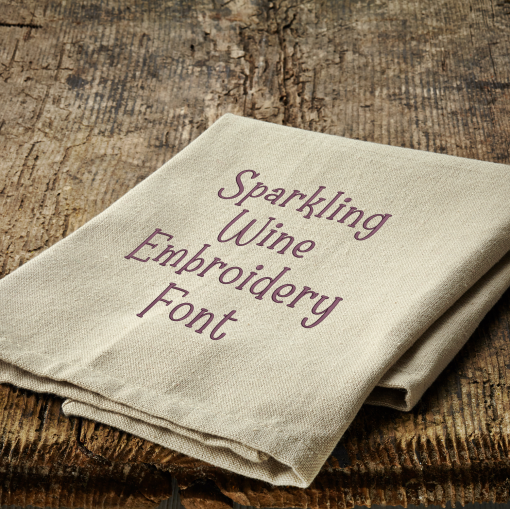 Sparkling Wine Embroidery Font (BX Included)