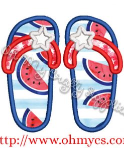 Star Flip Flops Applique Design