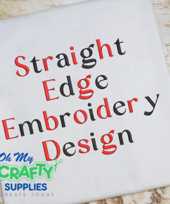 Straight Edge Embroidery Font (BX Included) (FM)