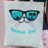 Summer Time Cat Embroidery Design
