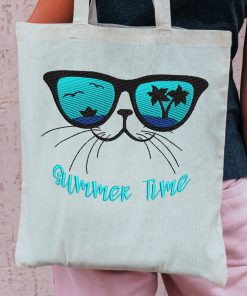 Summer Time Cat Embroidery Design