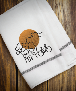 Sunset Bike Embroidery Design