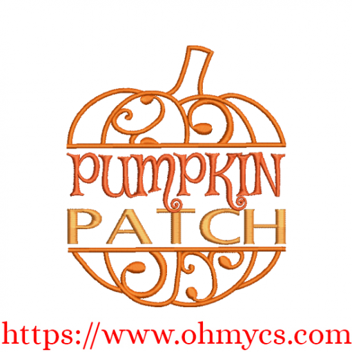 Pumpkin Patch Swirl Embroidery Design