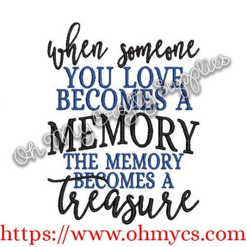 Treasured Memory Embroidery Design
