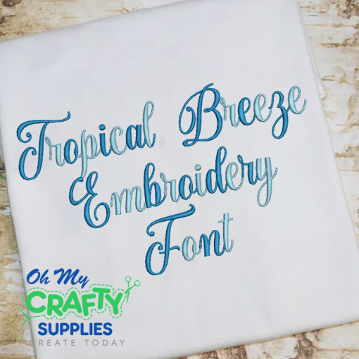 Tropical Breeze Embroidery Font (BX Included) (FL)