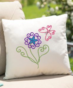 Twisted Flower with Butterfly Embroidery Design