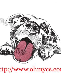 Very Happy Puppy Sketch Embroidery Design