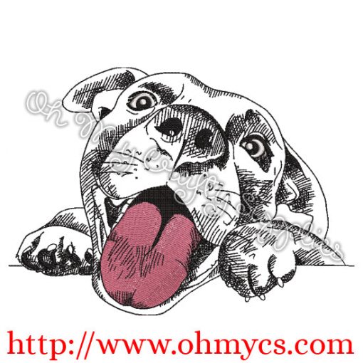 Very Happy Puppy Sketch Embroidery Design