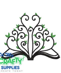 Vine Book Embroidery Design