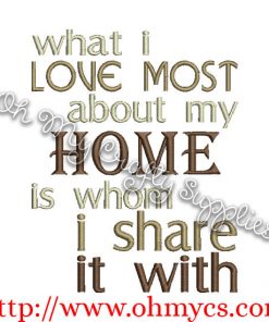 Best About My Home Embroidery Design