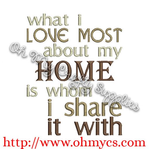 Best About My Home Embroidery Design