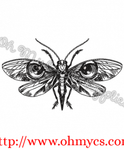Flying Bug Sketch Embroidery Design