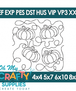 Edge to Edge Pumpkins Embroidery Design (E2E)