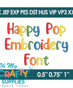 Happy Pop Embroidery Font (BX Included) (Mashup)