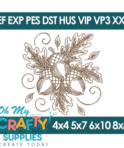 Oak & Acorn Delight Embroidery Design