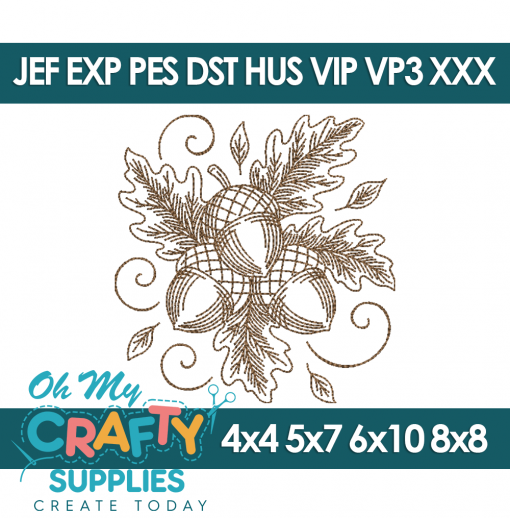 Oak & Acorn Delight Embroidery Design