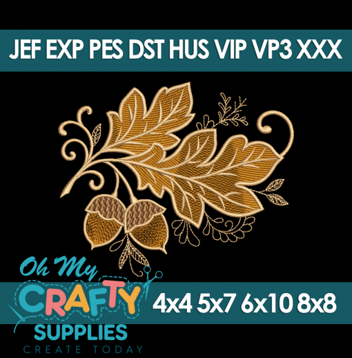 Oakwood Elegance Embroidery Design