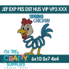 A Spring Chicken Embroidery Design