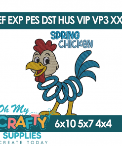 A Spring Chicken Embroidery Design