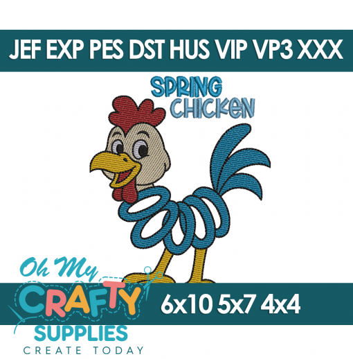 A Spring Chicken Embroidery Design