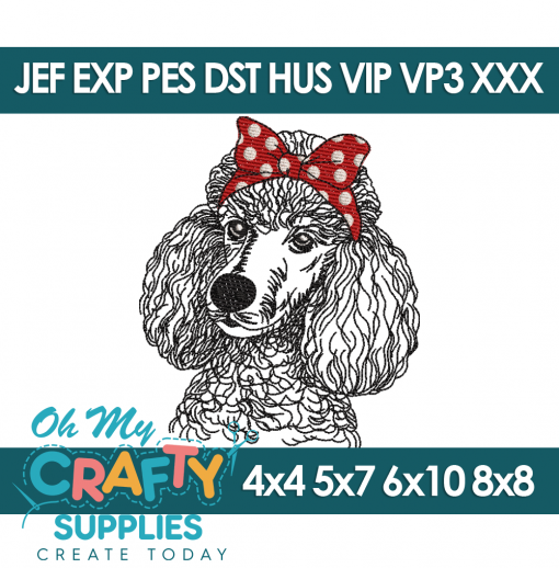 Sketch Bow Poodle 99 Embroidery Design (Bow Wow)