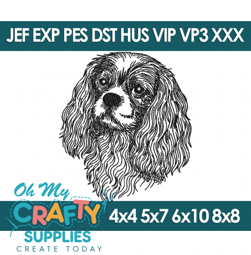 Sketch Cavalier King Charles Spaniel 910 Embroidery Design (Fetch)