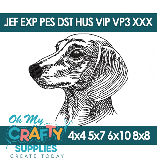 Sketch Dachshund 91 Embroidery Design (Fetch)