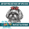 Sketch Shih Tzu Bow 96 Embroidery Design (Bow Wow)