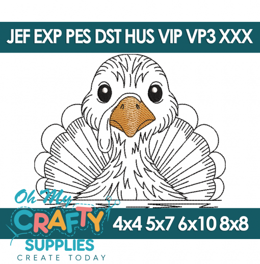 Turkey Peek Embroidery Design