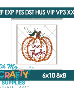 Give Thanks Potholder Embroidery Design (Mashup)
