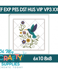 Hummingbird Potholder Embroidery Design (Mashup)